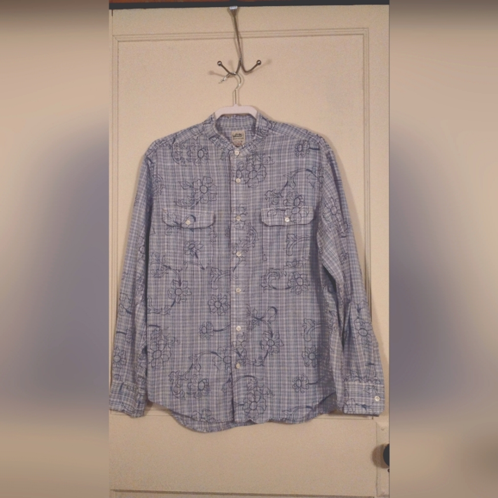 Men's L Lucky Brand Quality Long Sleeve Button up Shirt